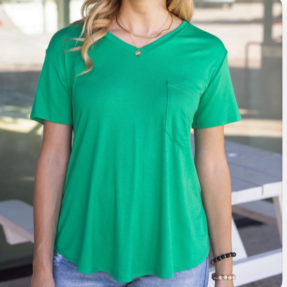 NWT Grace & Lace Perfect Pocket Tee Maui Green Grace and Lace
